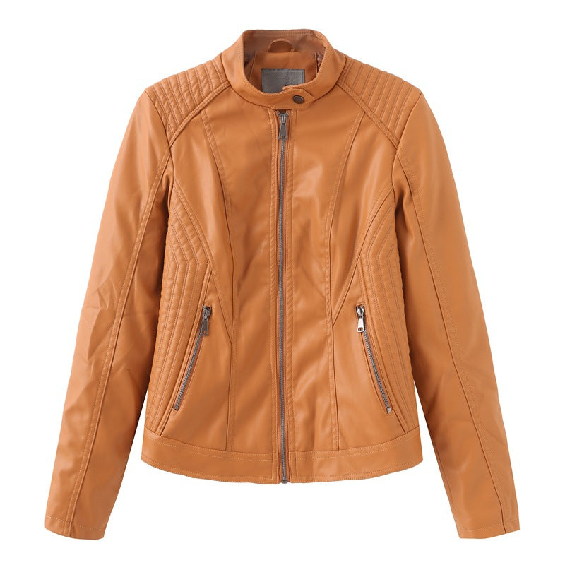 2021 Polyurethane Faux Women Leather Jacket