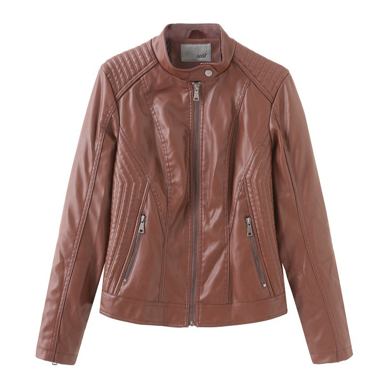 2021 Polyurethane Faux Women Leather Jacket