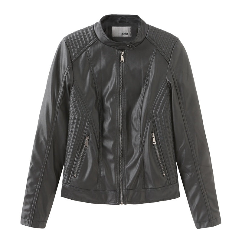 2021 Polyurethane Faux Women Leather Jacket
