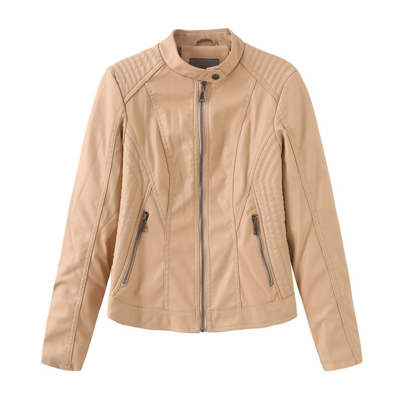 2021 Polyurethane Faux Women Leather Jacket