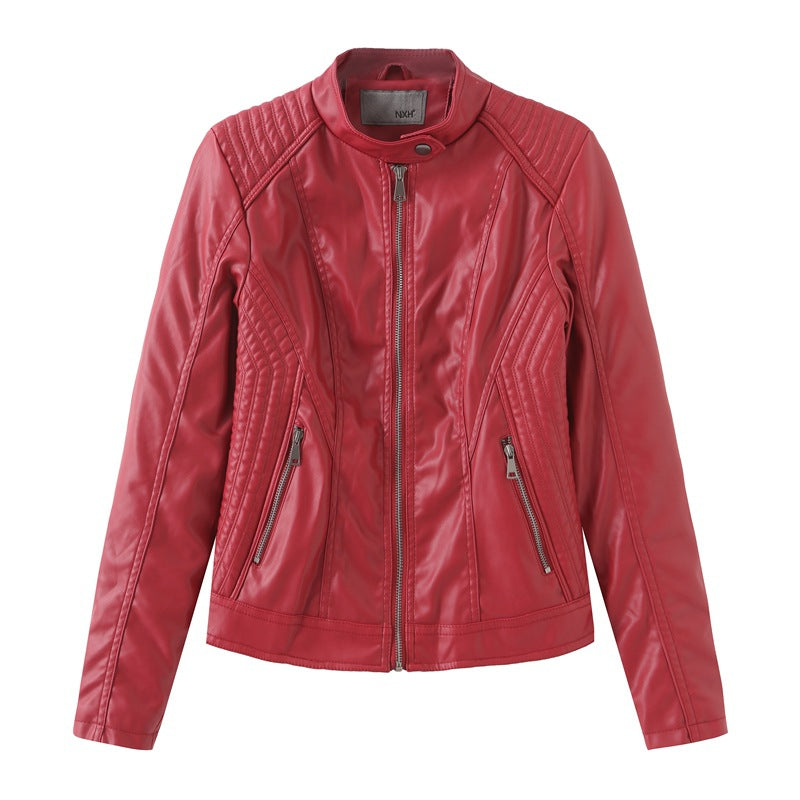 2021 Polyurethane Faux Women Leather Jacket