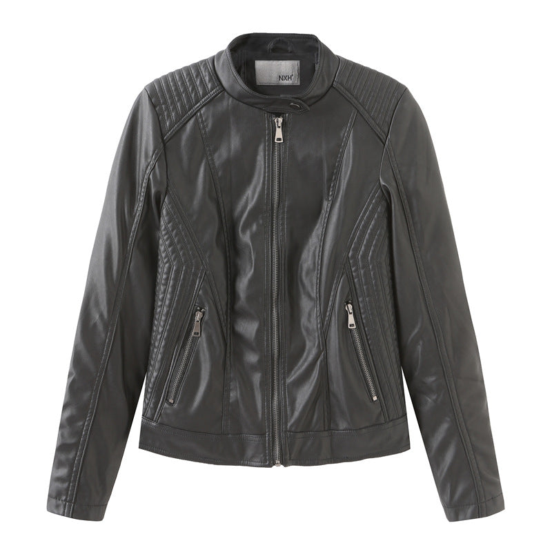 2021 Polyurethane Faux Women Leather Jacket
