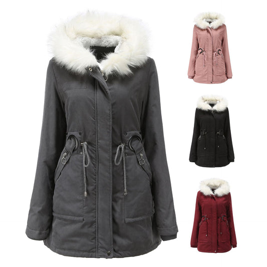 2021 Grey Cotton-paddedCacket for Women