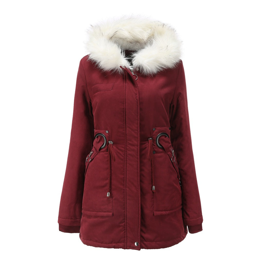 2021 Grey Cotton-paddedCacket for Women