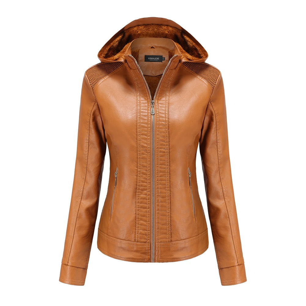 100% Polyurethane Faux Women Leather Jacket