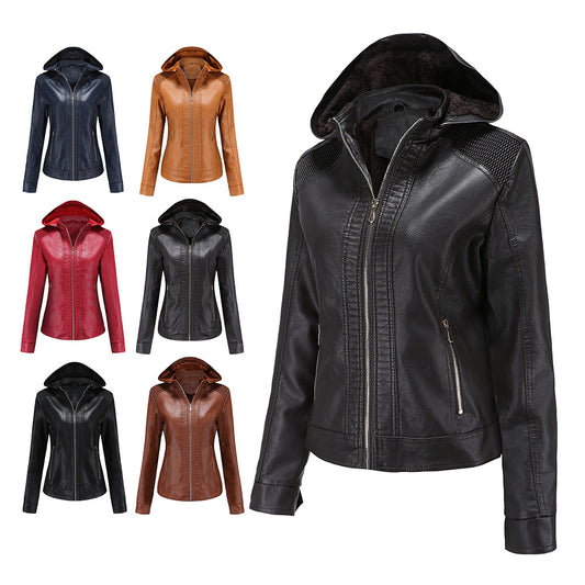 100% Polyurethane Faux Women Leather Jacket