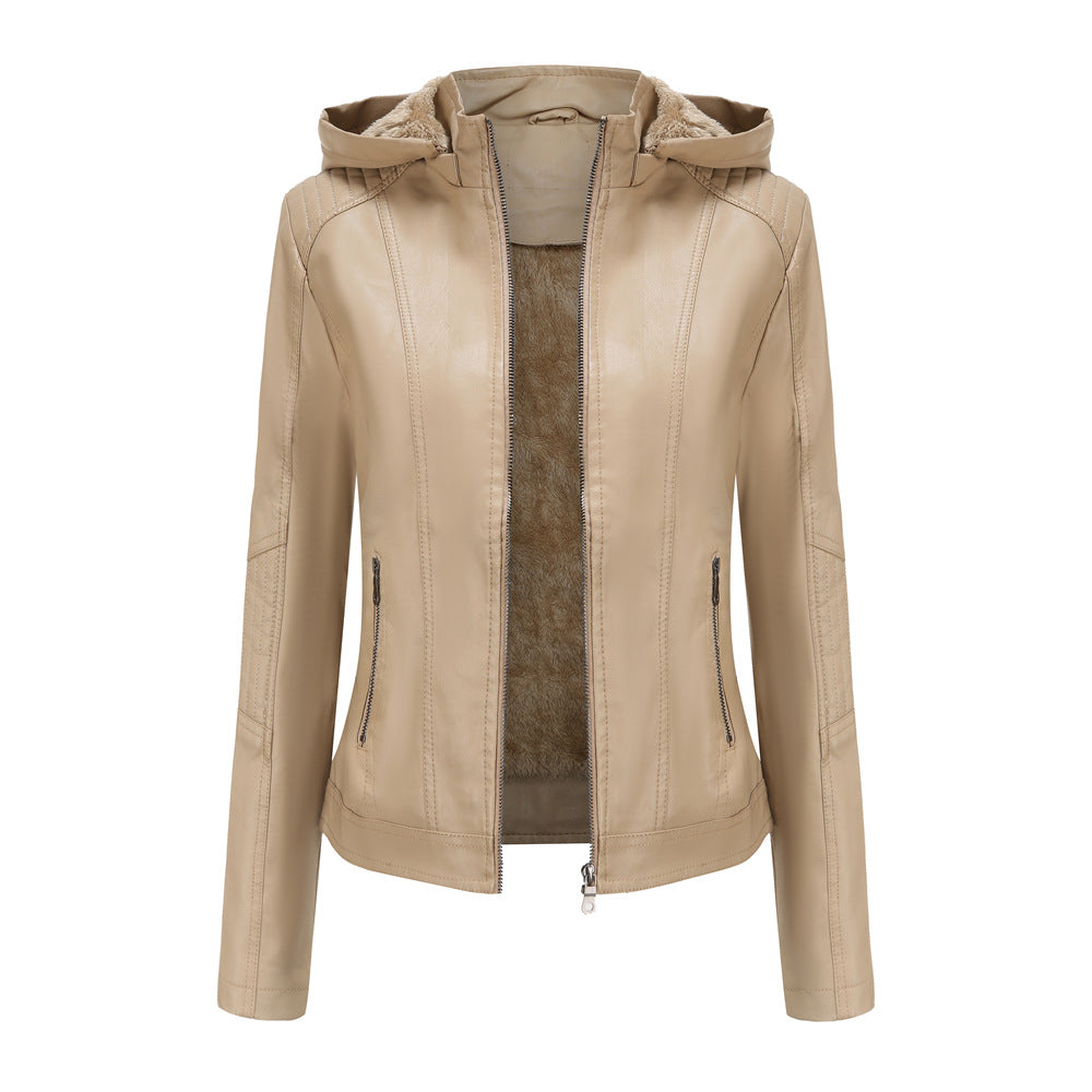 HOT  Polyurethane Faux Women Leather Jacket