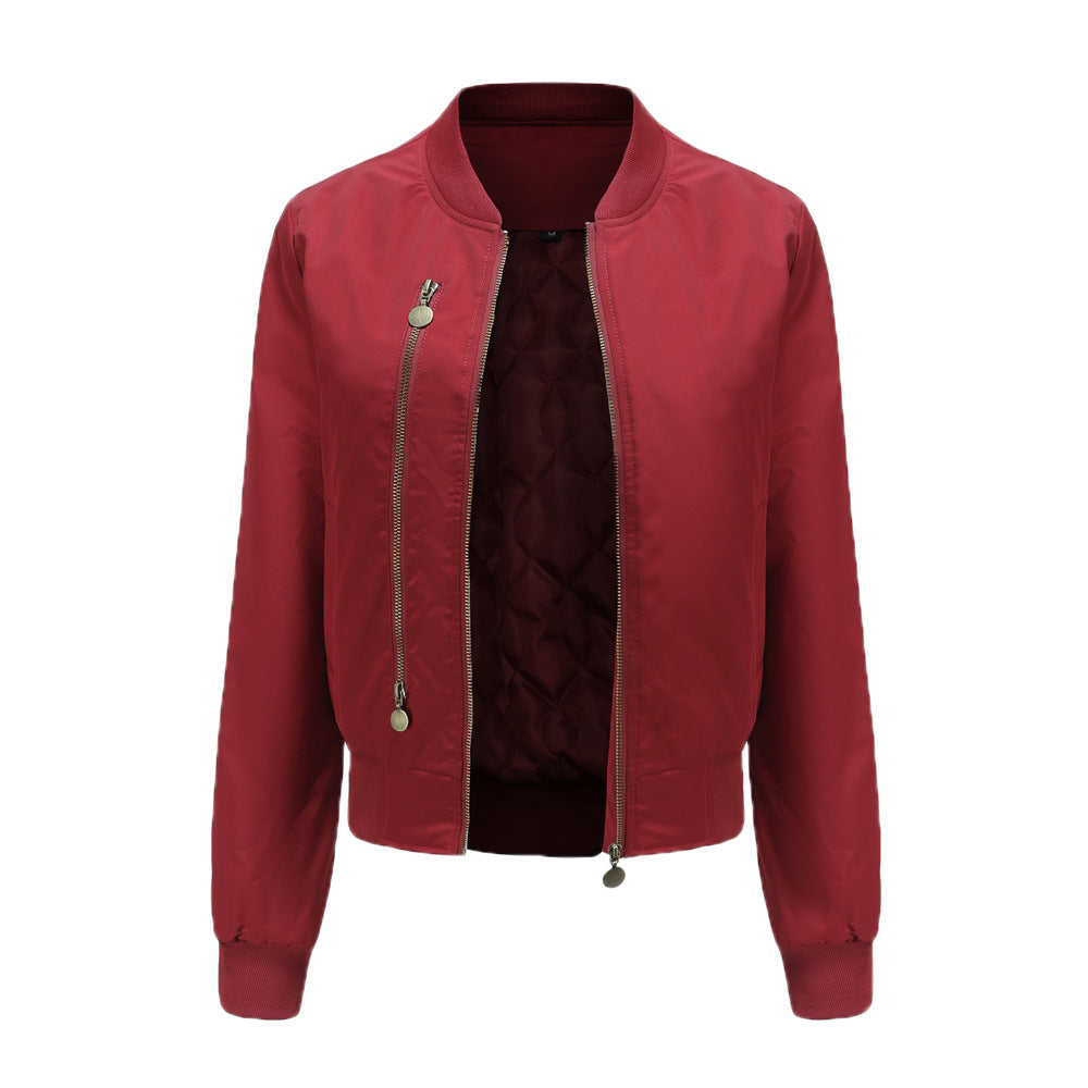 2021 New Women's Dress Solid Color Pilot Jacket Women's