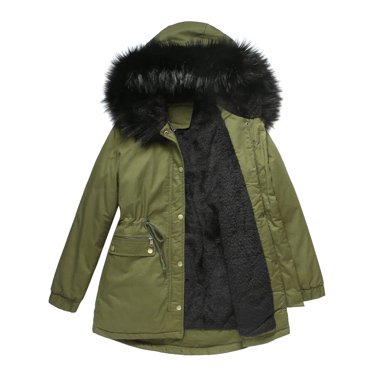 2021 Women's Plus Velvet Cotton-padded Jacket