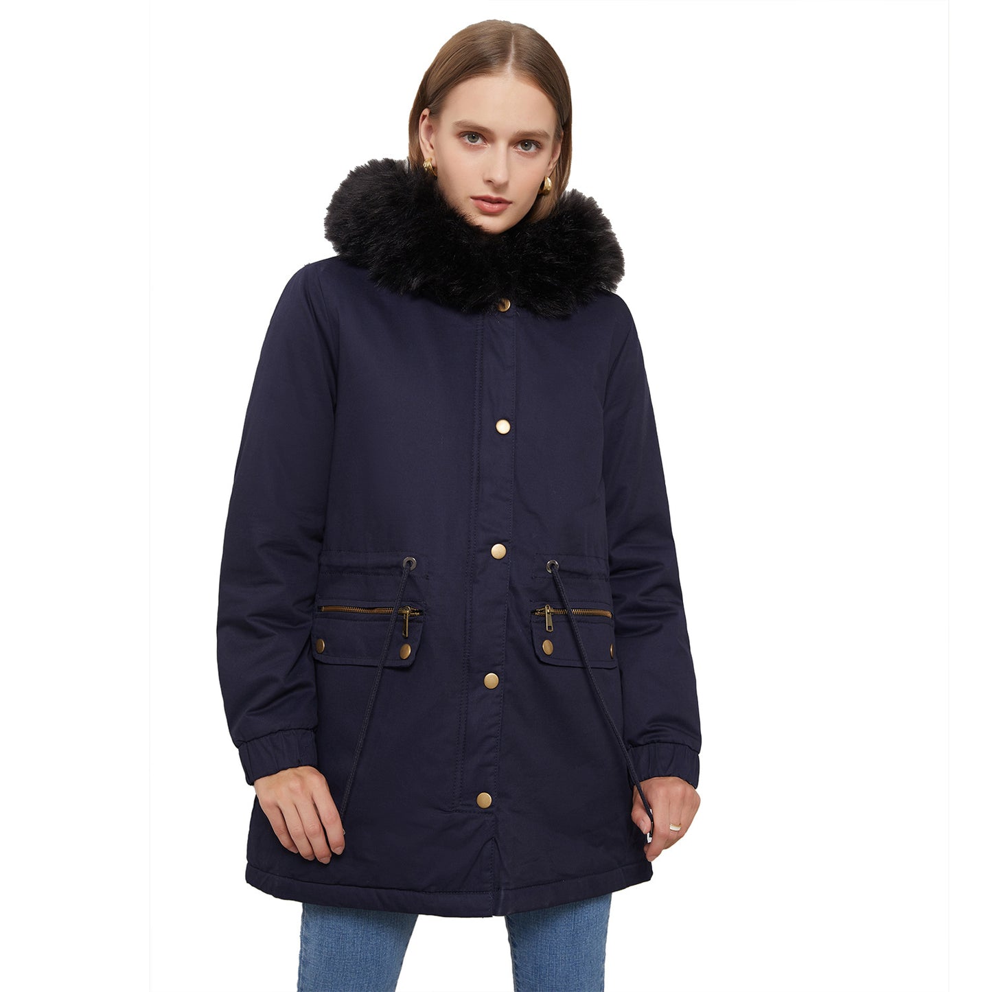 2021 Women's Plus Velvet Cotton-padded Jacket
