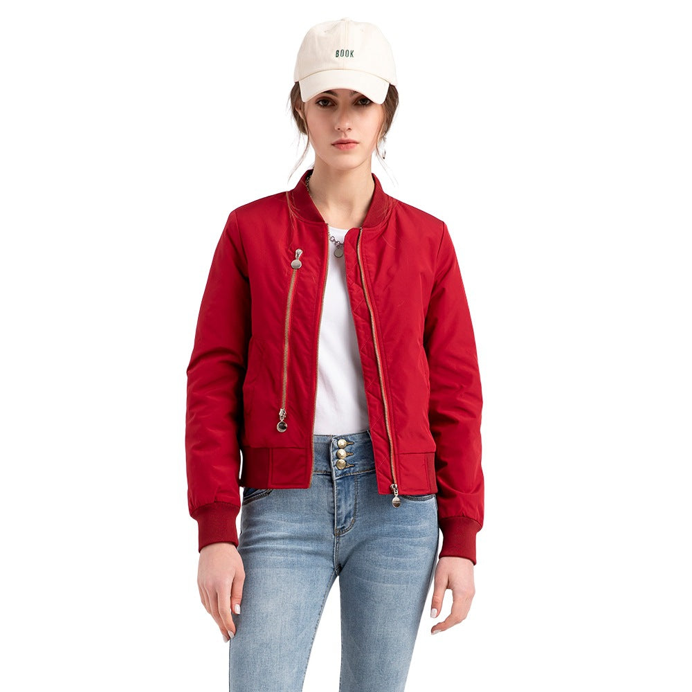 2021 New Women's Dress Solid Color Pilot Jacket Women's