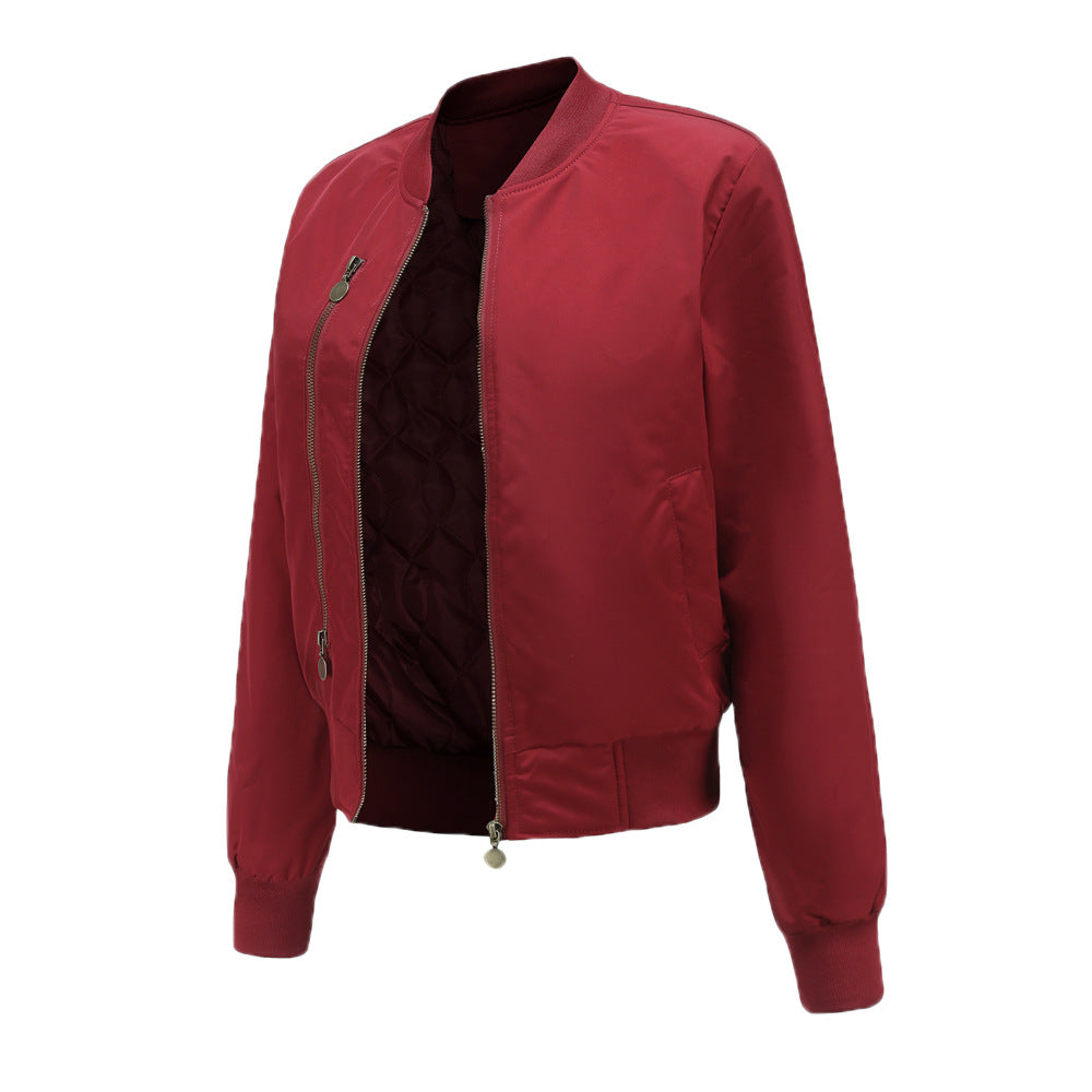 2021 New Women's Dress Solid Color Pilot Jacket Women's