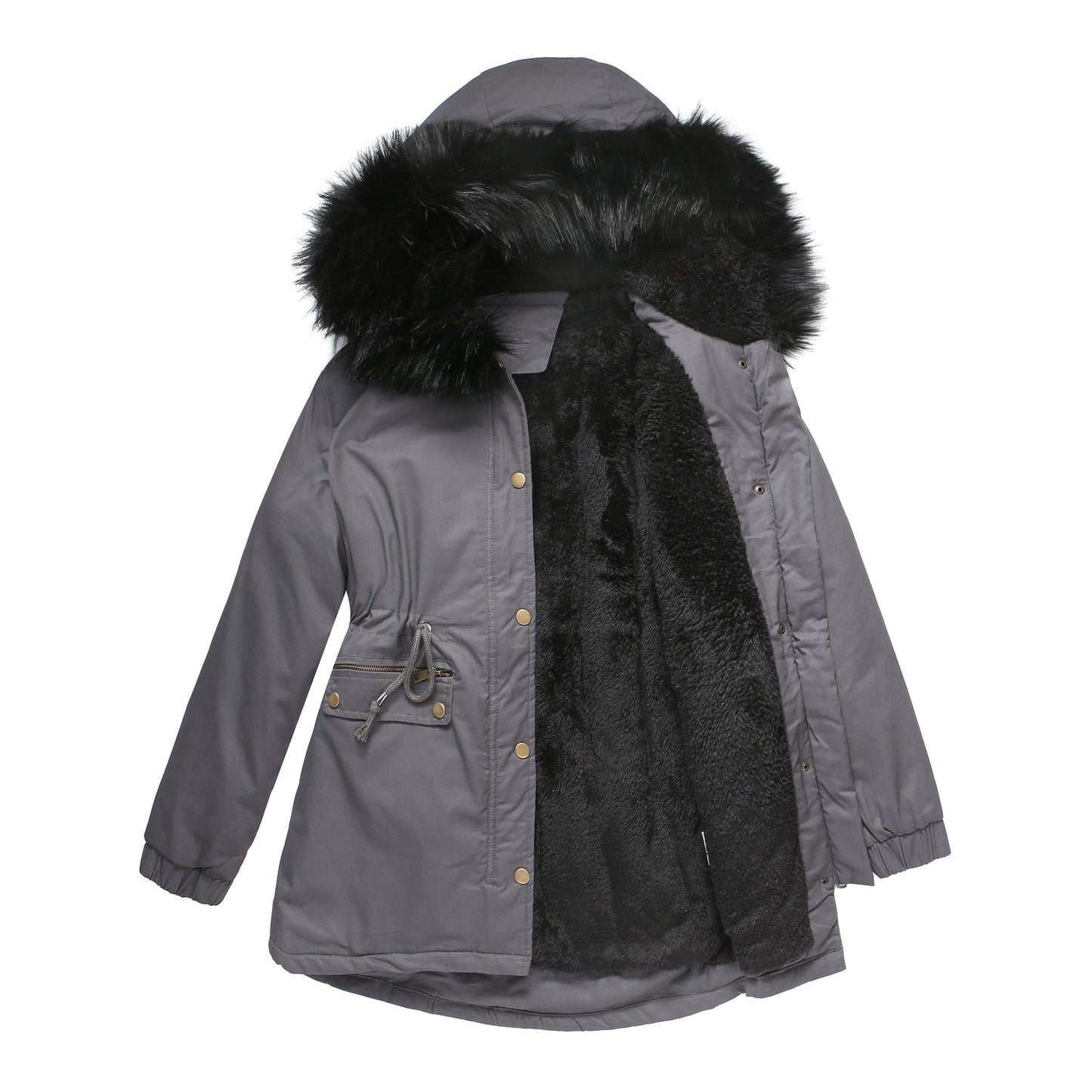 2021 Women's Plus Velvet Cotton-padded Jacket