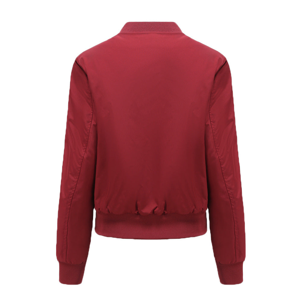 2021 New Women's Dress Solid Color Pilot Jacket Women's