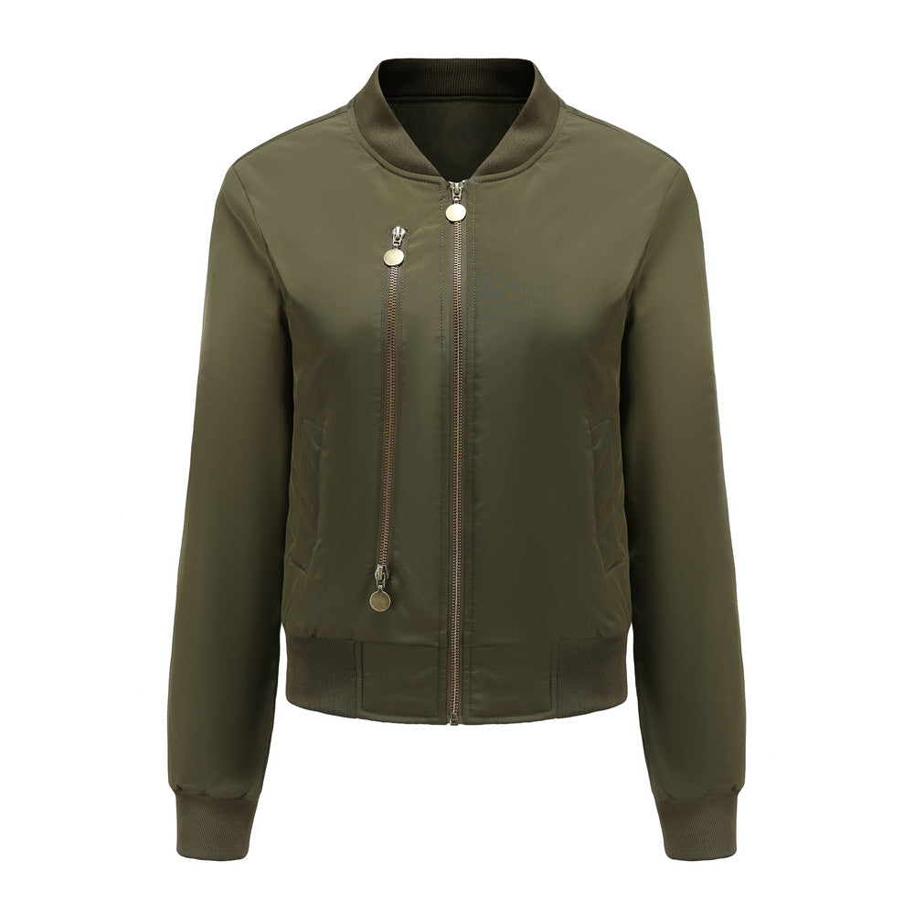 2021 New Women's Dress Solid Color Pilot Jacket Women's