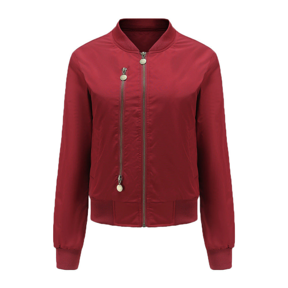 2021 New Women's Dress Solid Color Pilot Jacket Women's