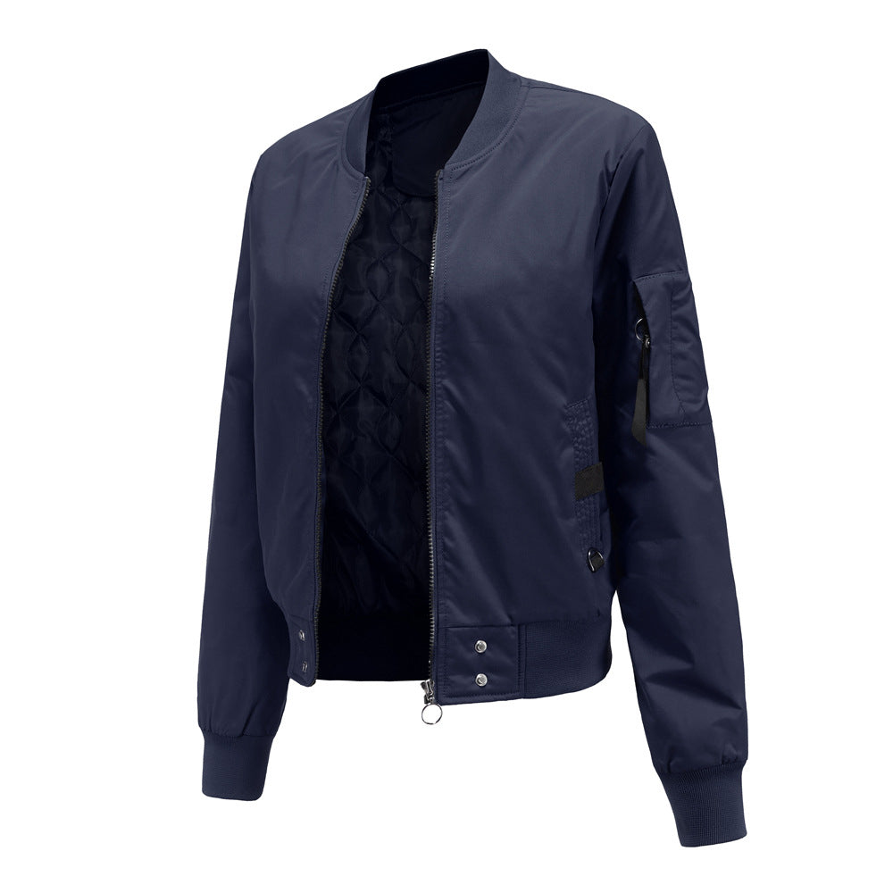 2021 New Fashion Collar Cotton-padded Bomber Jacket