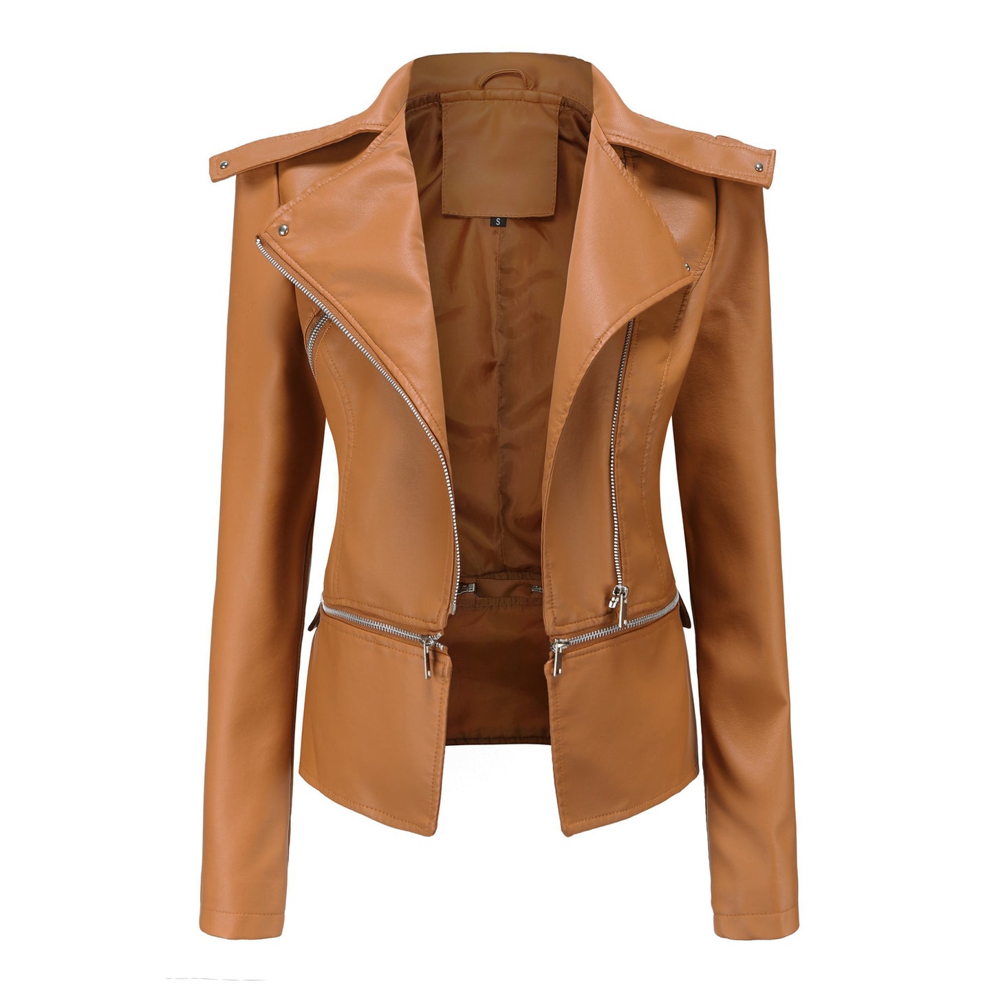 SALE Polyurethane Faux Women Leather Jacket