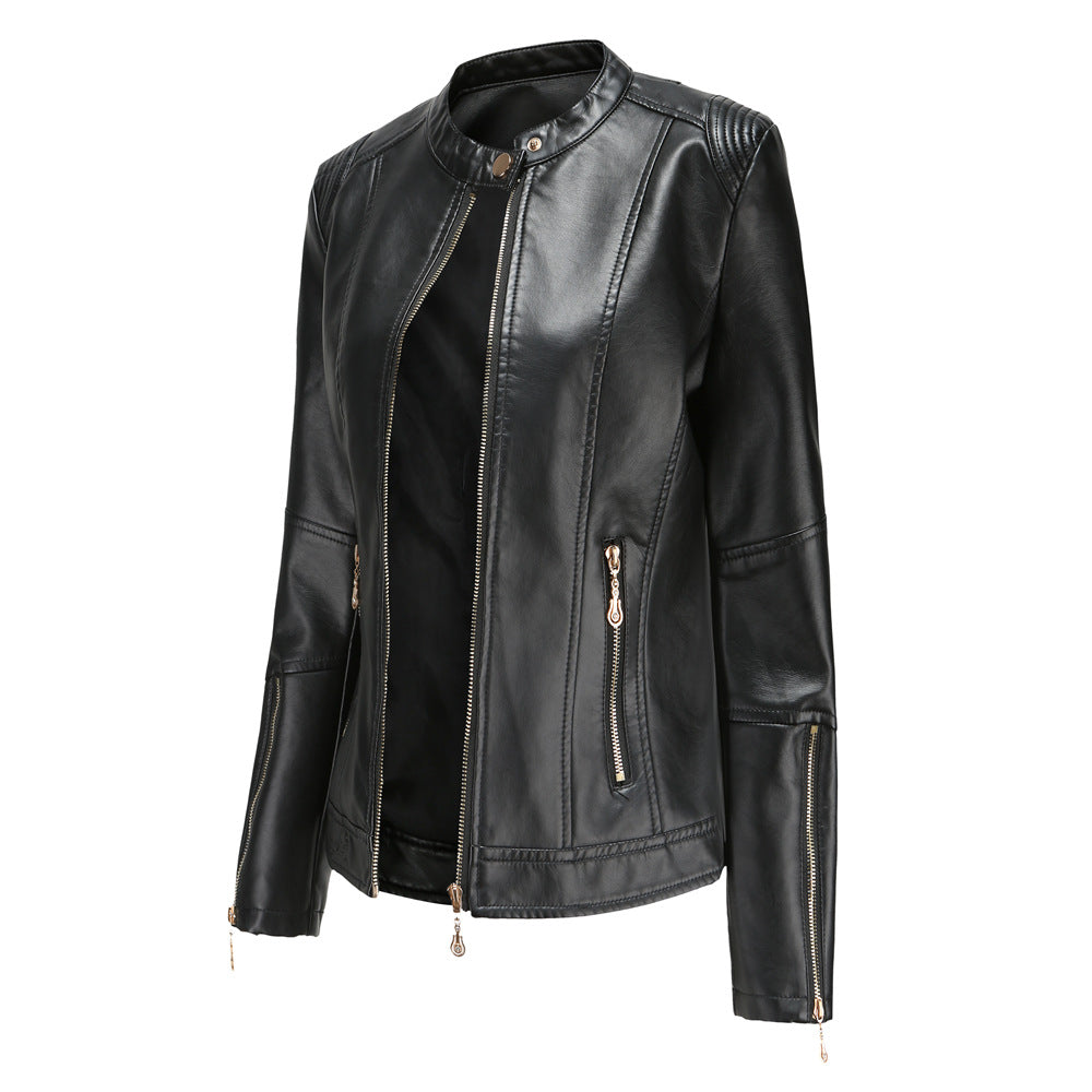 Salsa Jeans MANHATTAN SLIM - Leather jacket - Black/black - Zalando.ie