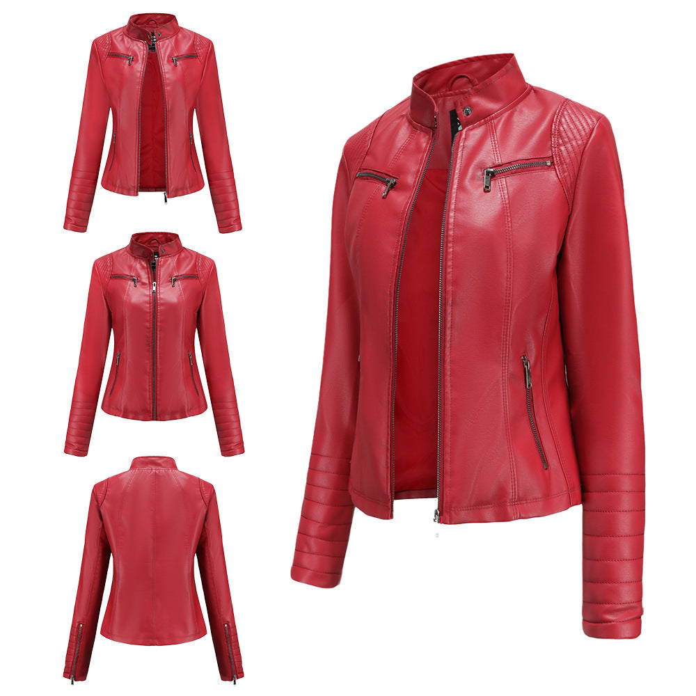 Polyurethane Faux Women Leather Jacket