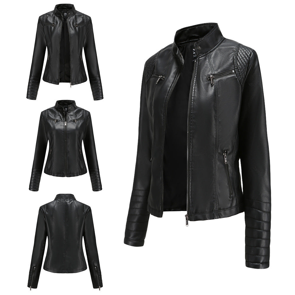 Polyurethane Faux Women Leather Jacket