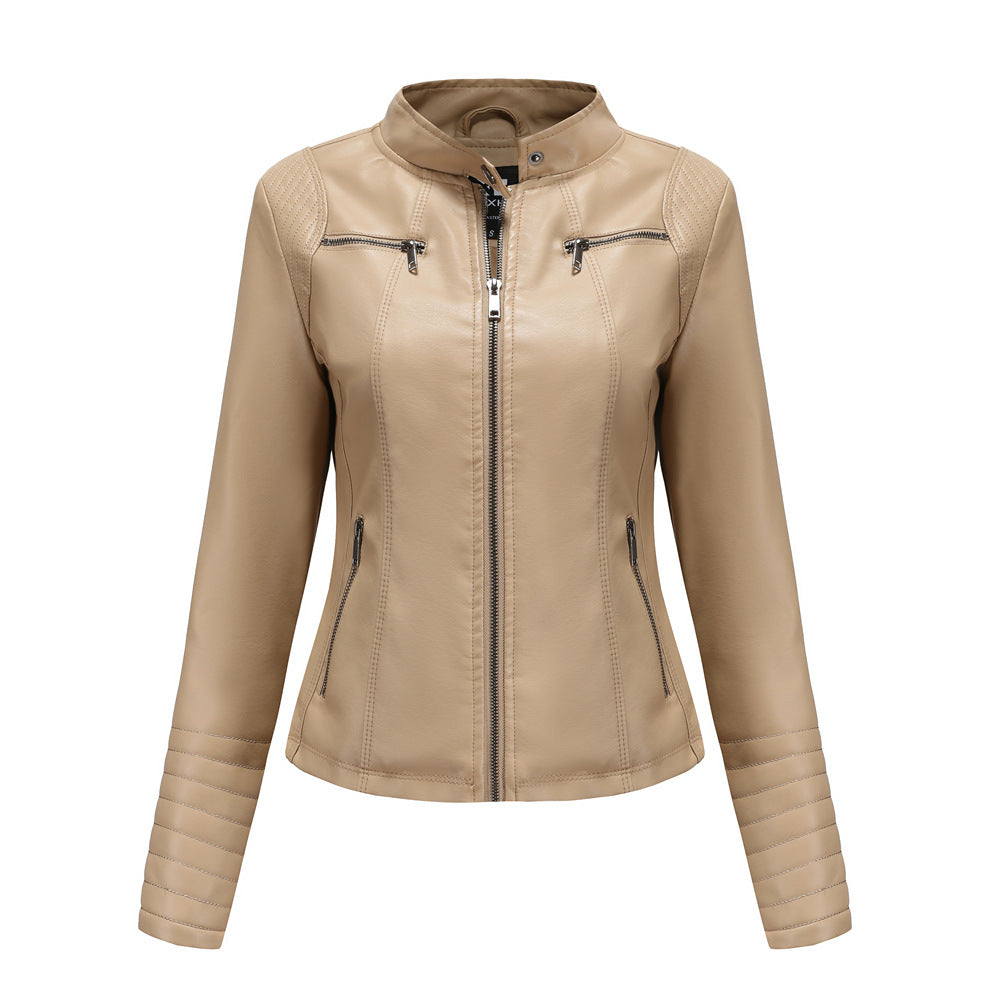 Polyurethane Faux Women Leather Jacket