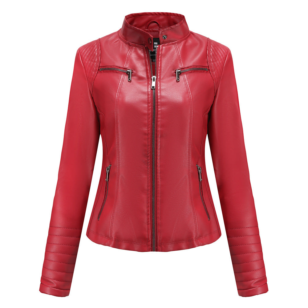 Polyurethane Faux Women Leather Jacket