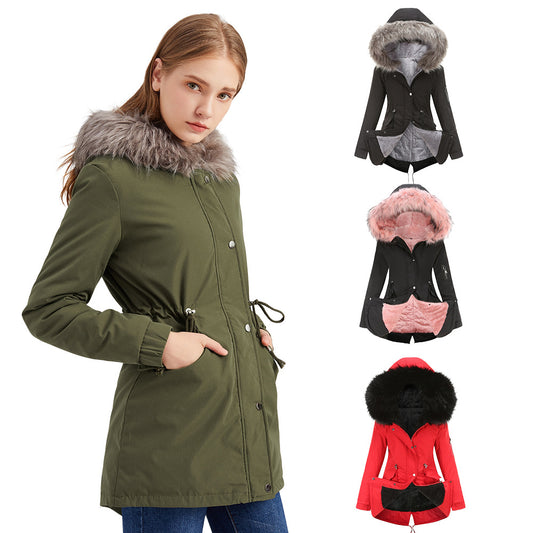 2021 Parka Cotton Coat with long Hooded Winter Warm
