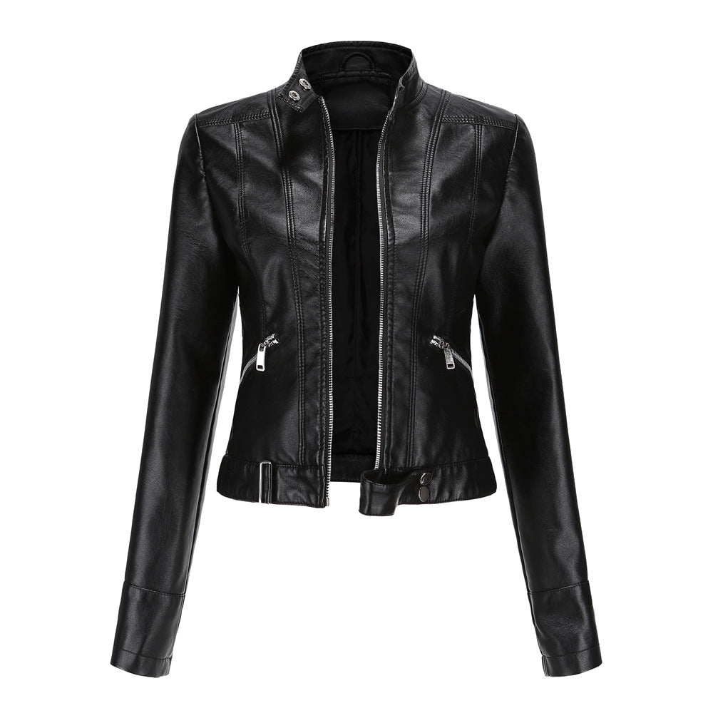 100% Polyurethane Faux Women Leather Jacket