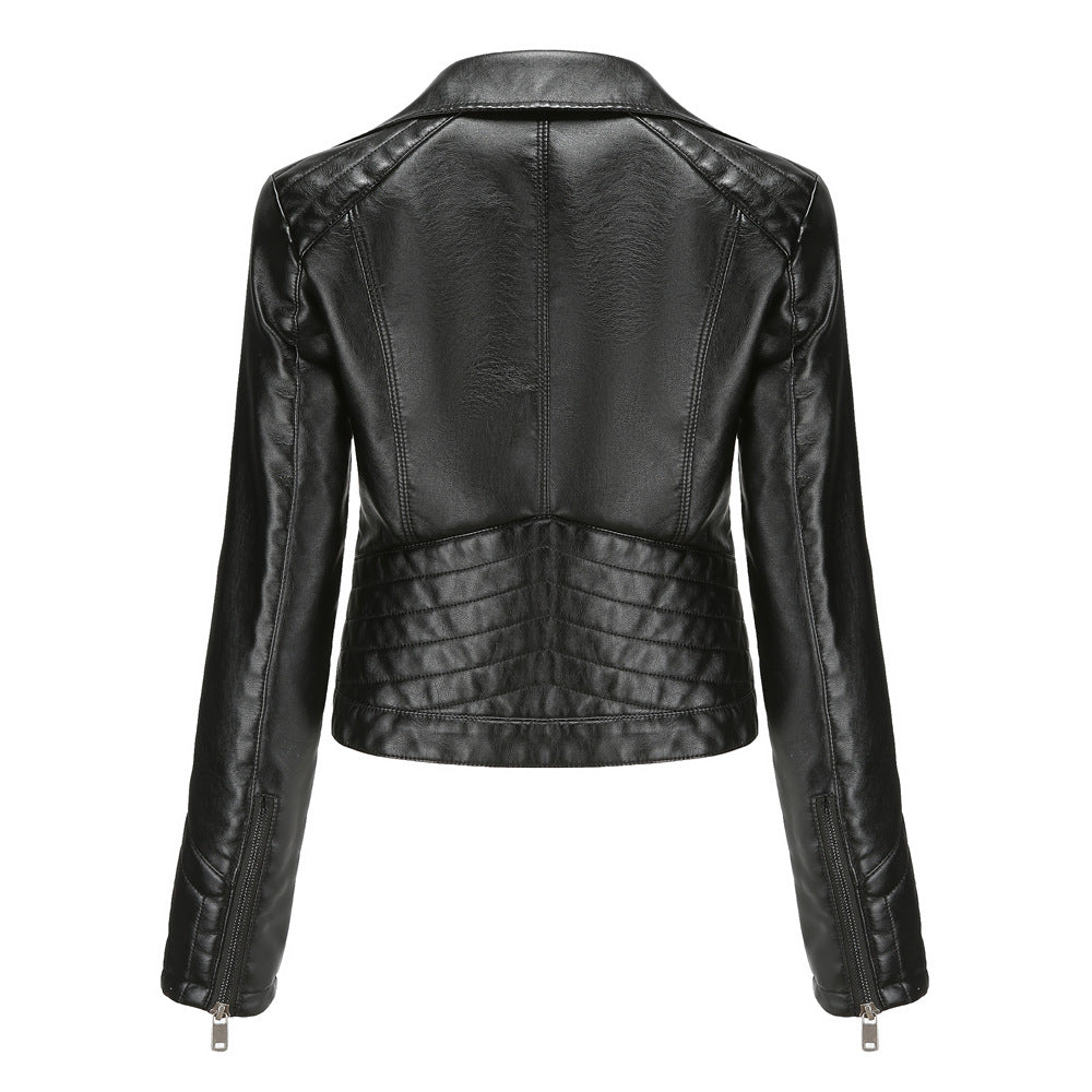 100% Polyurethane Faux Women Leather Jacket
