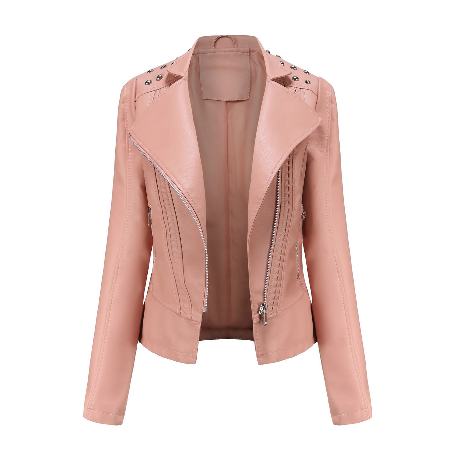 100% Polyurethane Faux Women Leather Jacket