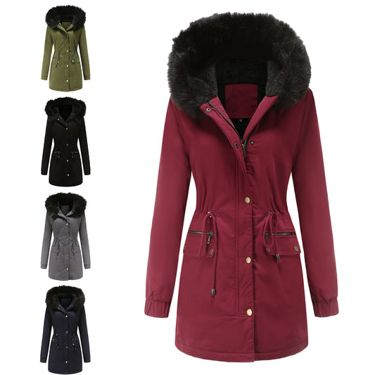 2021 Women's Plus Velvet Cotton-padded Jacket