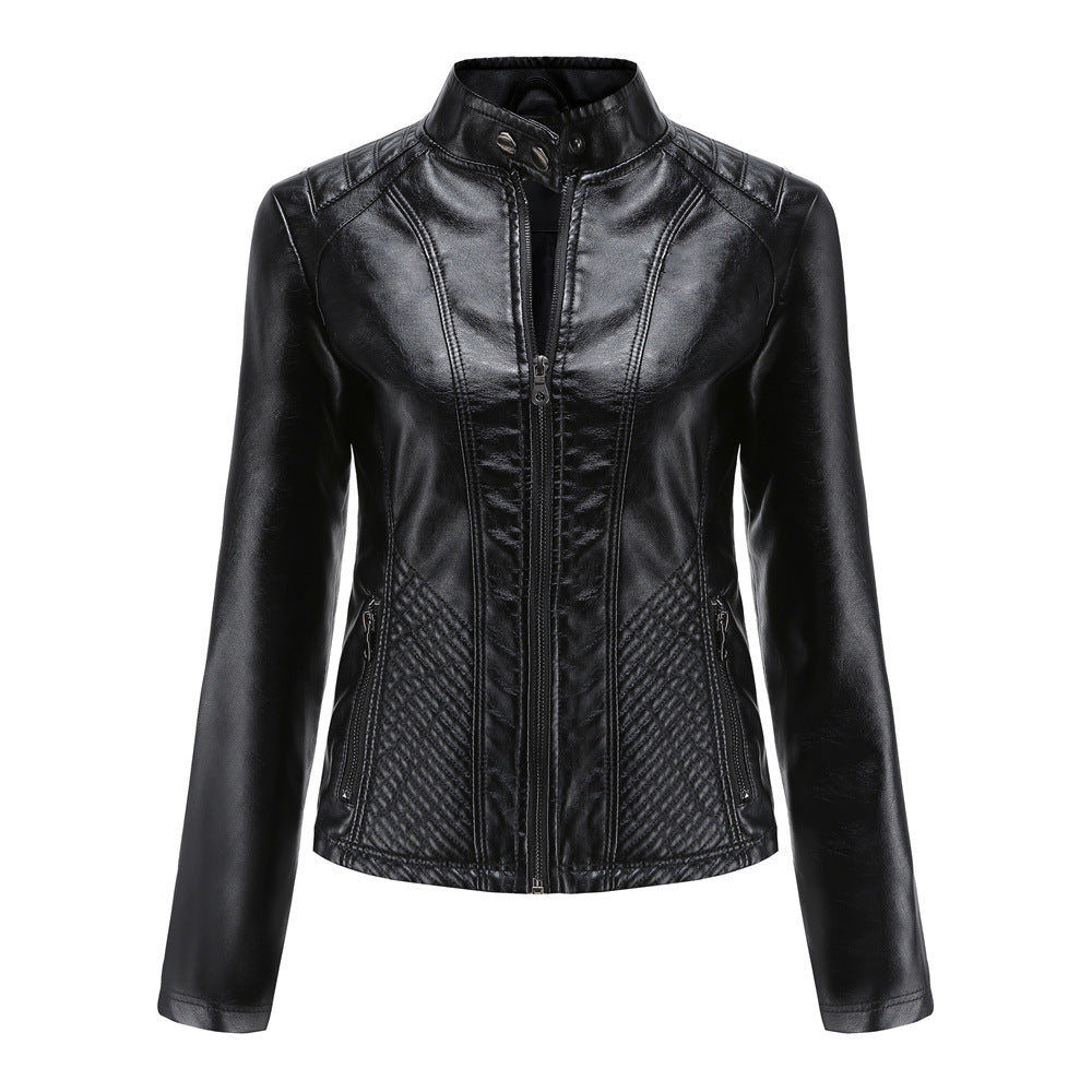 100% Polyurethane Faux Women Leather Jacket