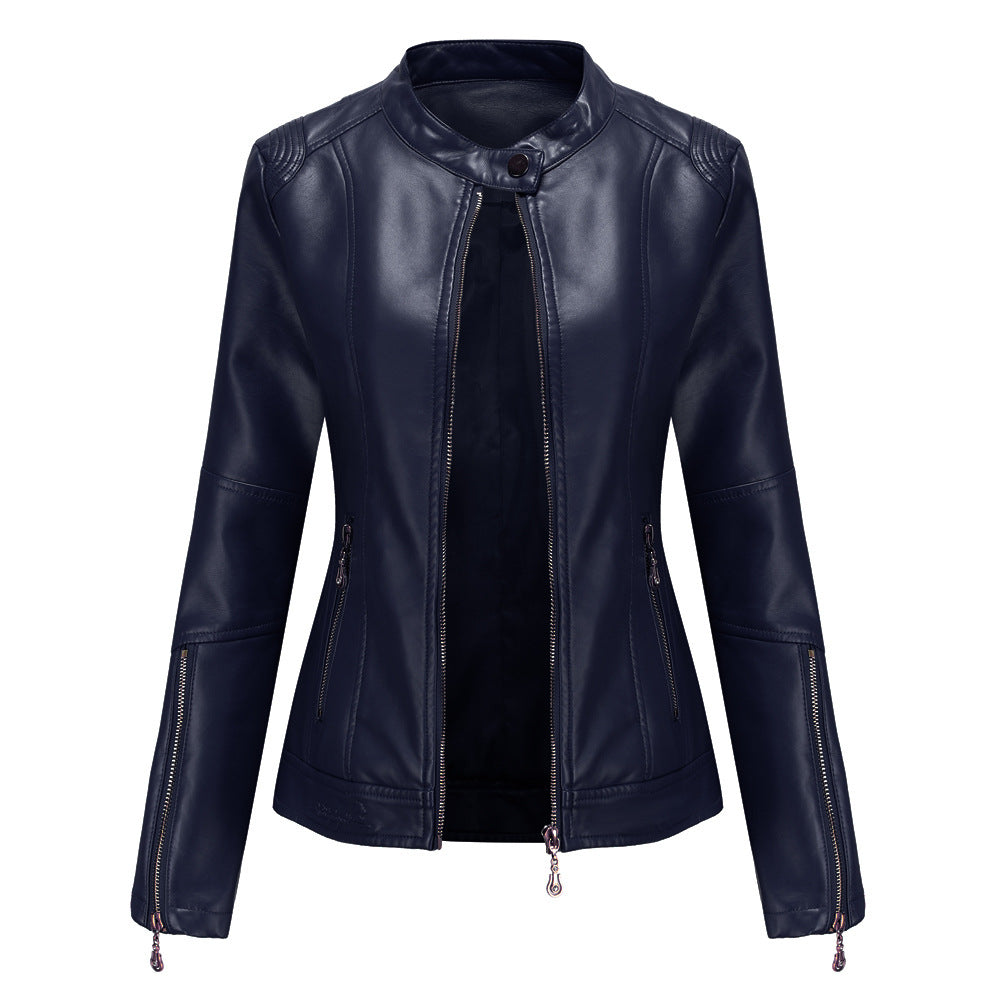 100% Polyurethane Faux Women Leather Jacket