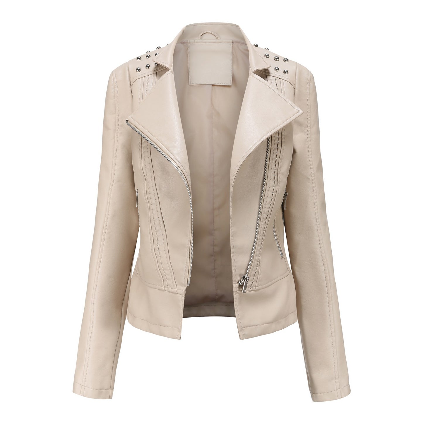 100% Polyurethane Faux Women Leather Jacket